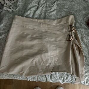 Anthropologie Tan Wrap Mini Skirt Casual Resort Wear